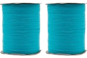 STEPHANIE IMPORTS Pack of 2 Paper Raffia Ribbon Rolls 200 Yards for Kraft Packaging and Decoration (Aqua)