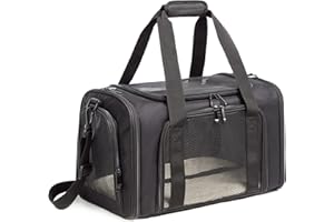 ROSEBB Cat Carrier Dog Carrier Pet Carrier Cat Bags for Small Medium Cats Dogs Puppies of 15 Lbs,of Airline Approved Small Dog Bag Soft Sided,Collapsible Travel Puppy Carrier (Medium, Black)