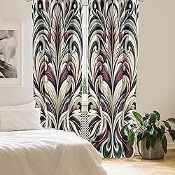 Ambesonne Leafy Art Window Curtains Pack of