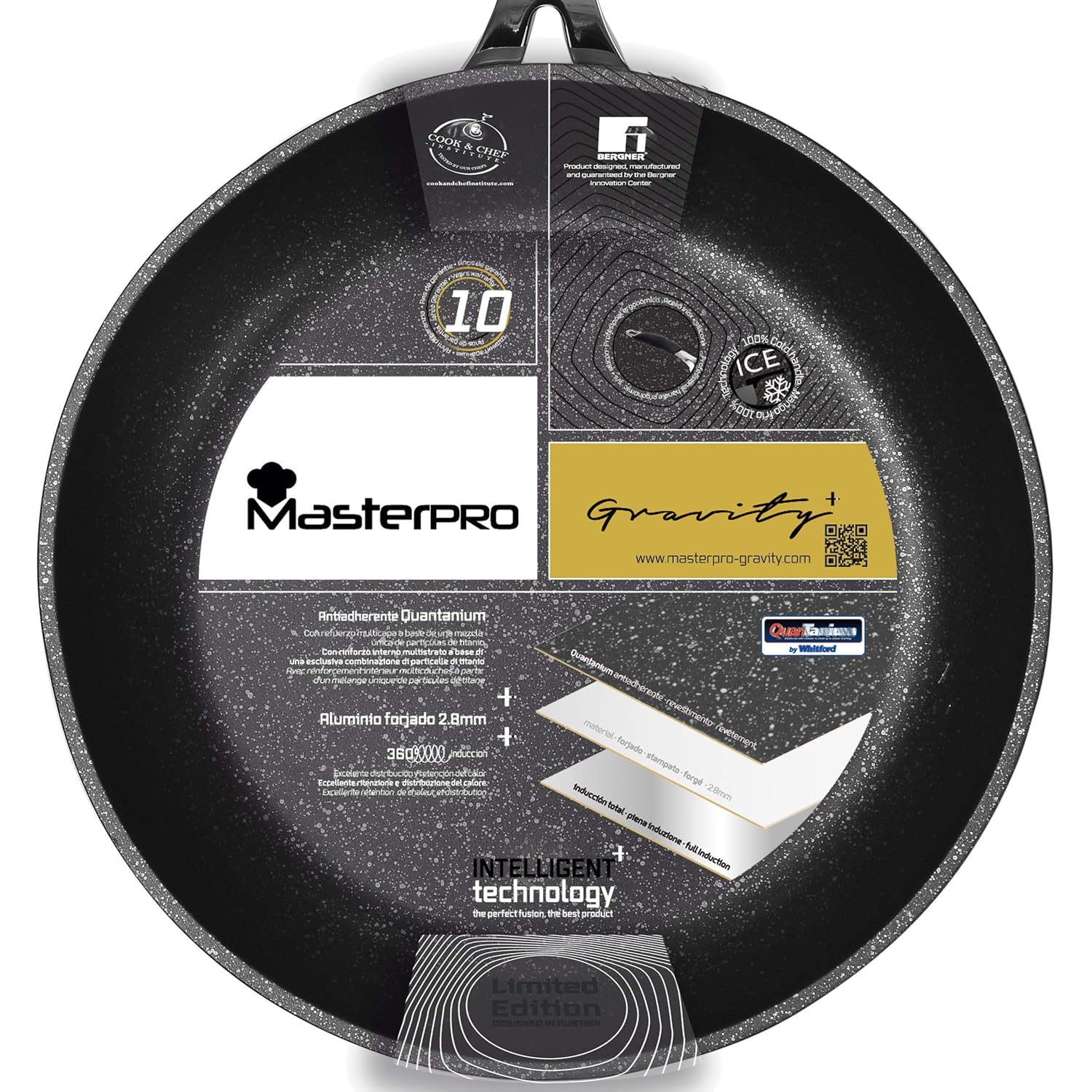 BERGNER Q3027 Sarten 20x4.5cm al forj inducción gravity Aluminio Forjado: Amazon.es: Hogar