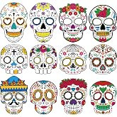 Jenaai 24 Pack Day of the Dead Masks for Adults, Dia De Los Muertos Mask | Skull Masks, Paper Floral Skeleton Mask Bulk, Day of the Dead Elastic Headwear, Day of the Dead Party Favors