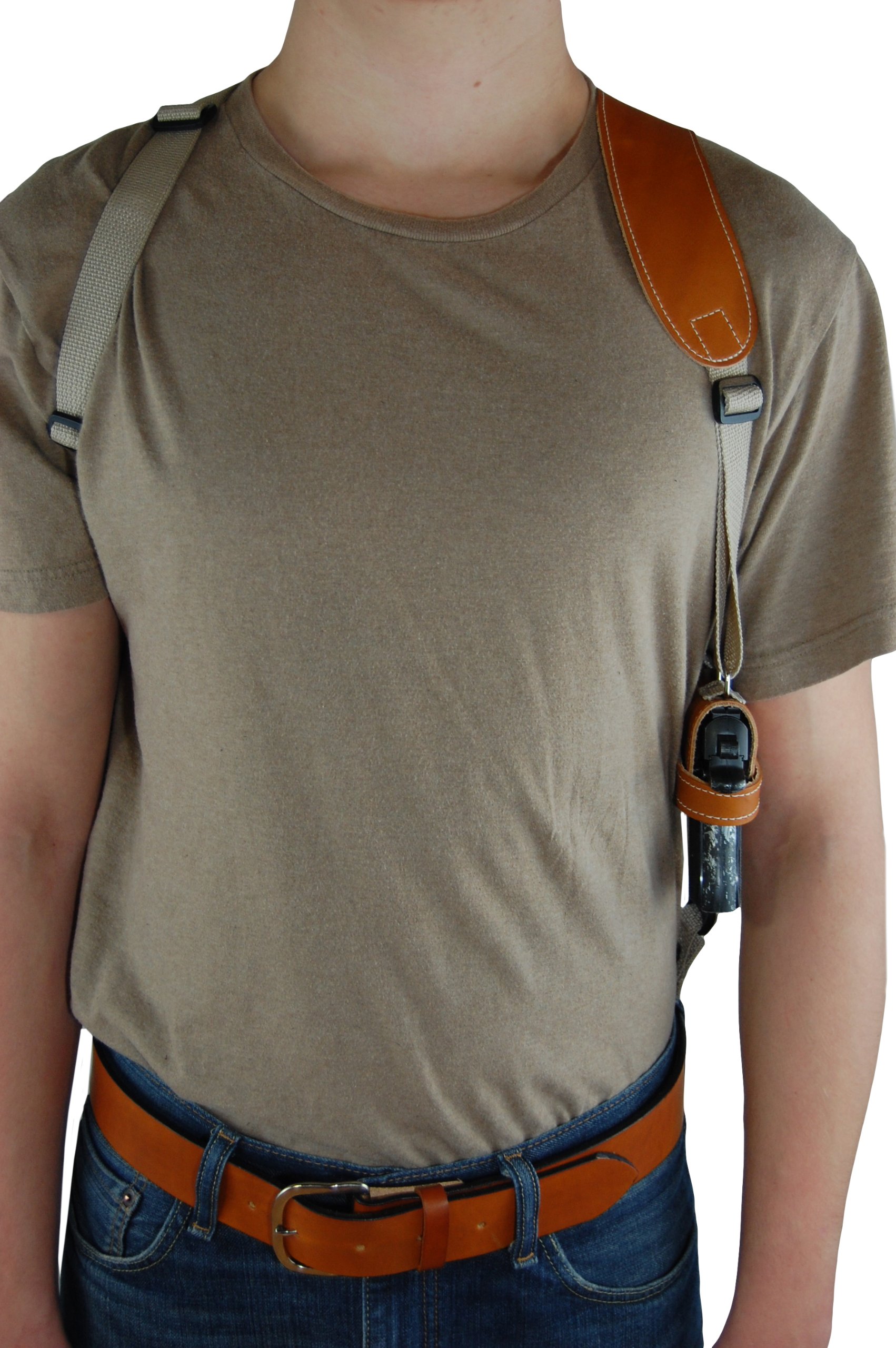 Barsony New Saddle Tan Leather Gun Shoulder Holster for 380 Ultra