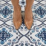 FloorPops FP3932 Marrakesh Floor Tiles Blue Peel and Stick view 5