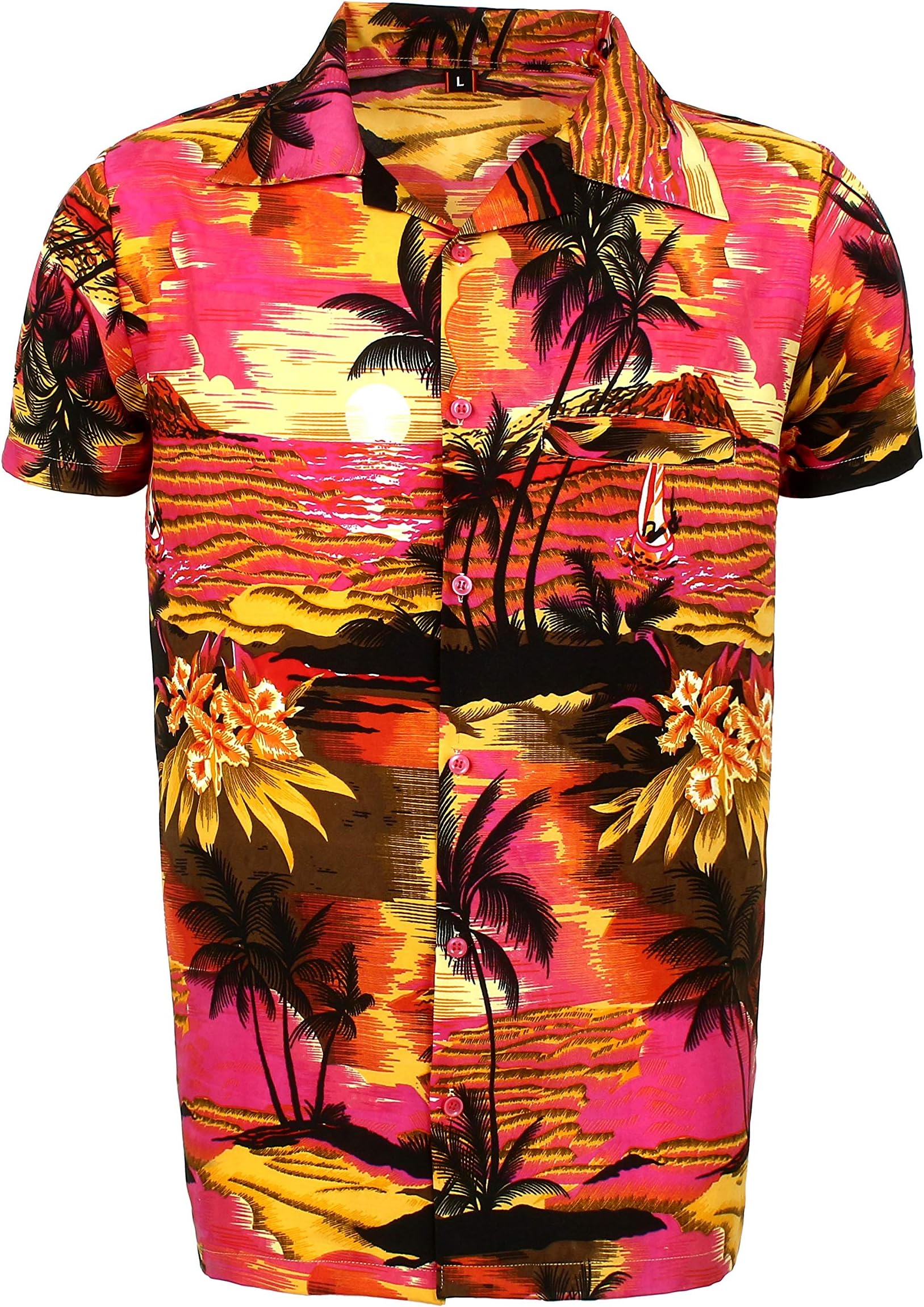 Mens Hawaiian Shirt Stag Beach Hawaii Aloha Party Summer Holiday Fancy BP