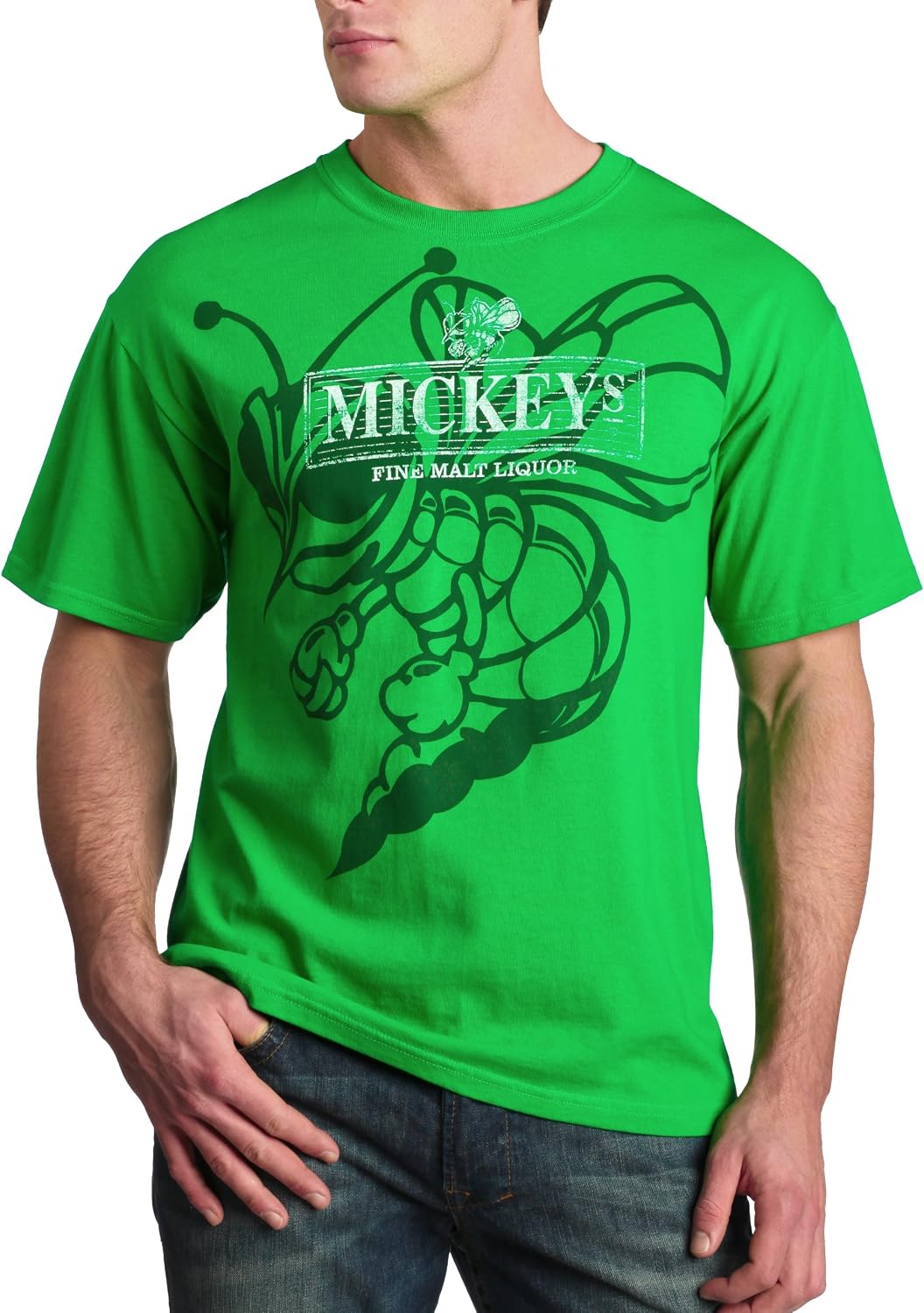 Balzout Men's Mickey'S Malt Liquor Logo T-Shirt, Kelly, Large | Amazon.com