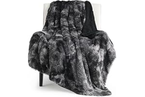 Bedsure GentleSoft Fluffy Fuzzy Faux Fur Throw Blanket for Couch, Soft Sherpa Fleece Cozy Gifts for Women, Plush Bed Blanket 