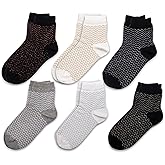 RAFRAY Glitter Socks – Shiny Zigzag Patterned Premium Glitter Socks for Women – Ankle Length Socks in Gift Box – 6 Pairs – Size US W 5-9.5