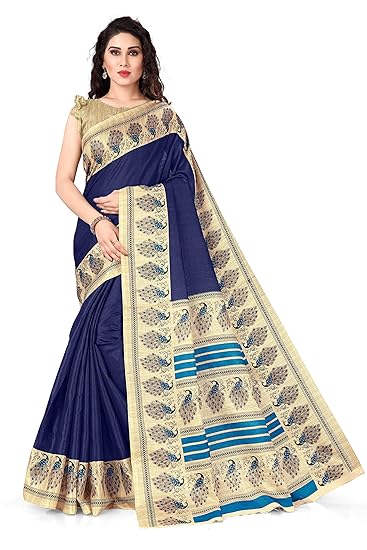 Womens Khadi Silk Printed Saree