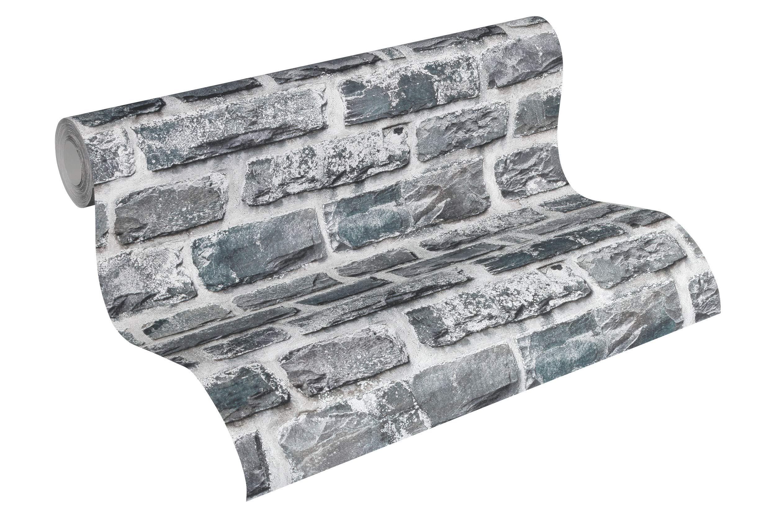 A.S. Creation Bude Distressed Brick Wallpaper 36140-4 Black/Grey/Cream