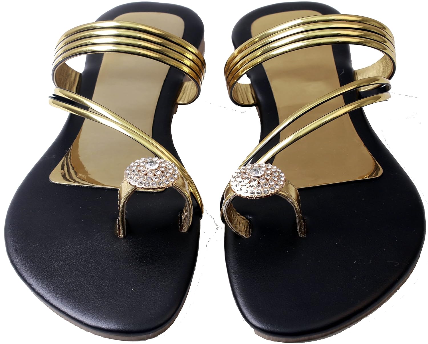 karat gold women's black synthetic slippers