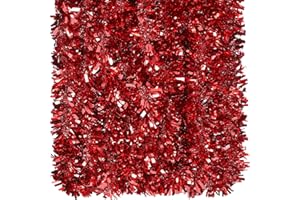 Dingion 59 Feet Christmas Tinsel Garland Metallic Twist Ornaments Hanging Glitter Xmas Garland for Christmas Tree Indoor Outdoor Decoration Party Supplies