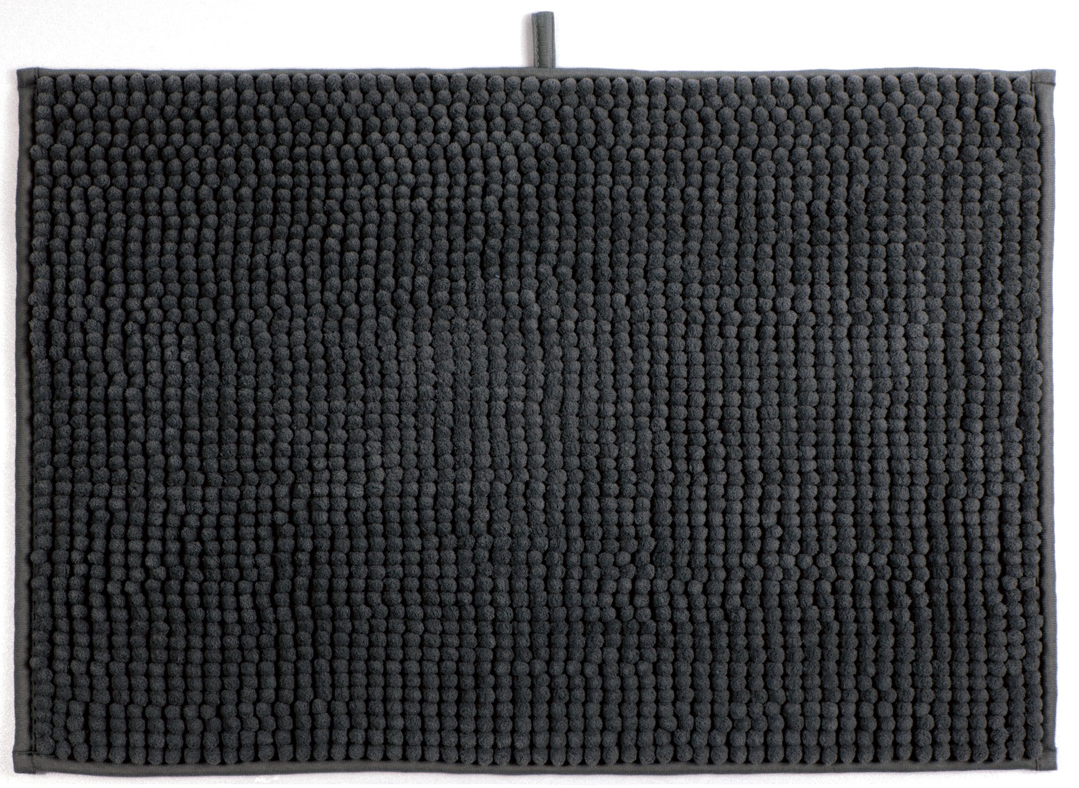 MSV Chenille Deep Pile Bath Mat 40 x 60 cm - Grey