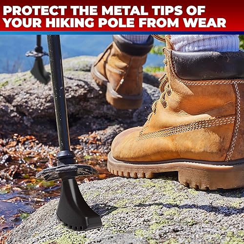 Rubber Feet Hiking Pole Tips 6Pcs Hiking Poles Shoe Glide Stick