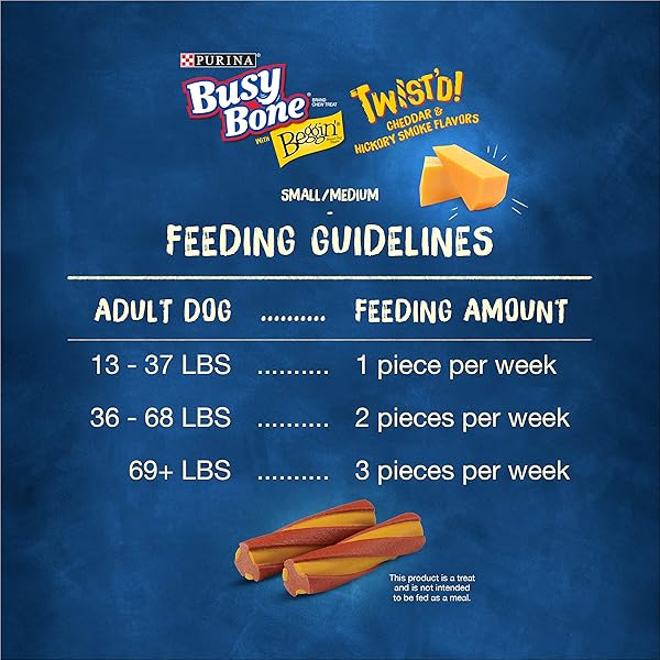 PURINA BUSY WITH BEGGIN’ TWIST’D CHEDDAR AND HICKORY SMOKE FLAVORS ADULT DOG TREAT – 10 CT. POUCH