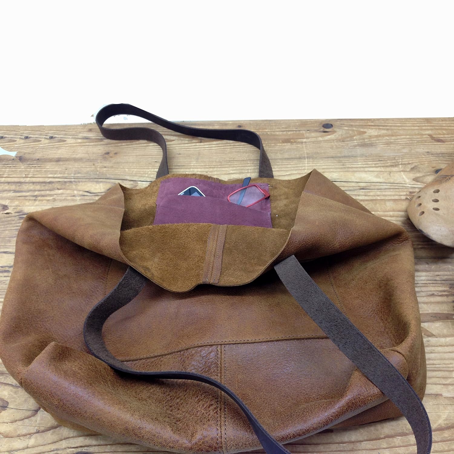 slouchy leather handbag