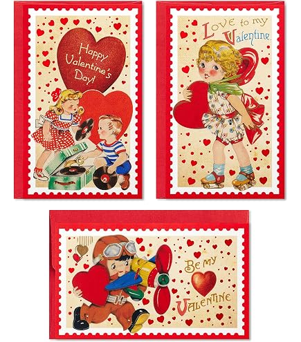 Valentinstagskarten-Set Für Kinder – Mit Süßen Hunde- & Katzen-Motiven | 42 Karten + Aufkleber + DIY-Briefkasten