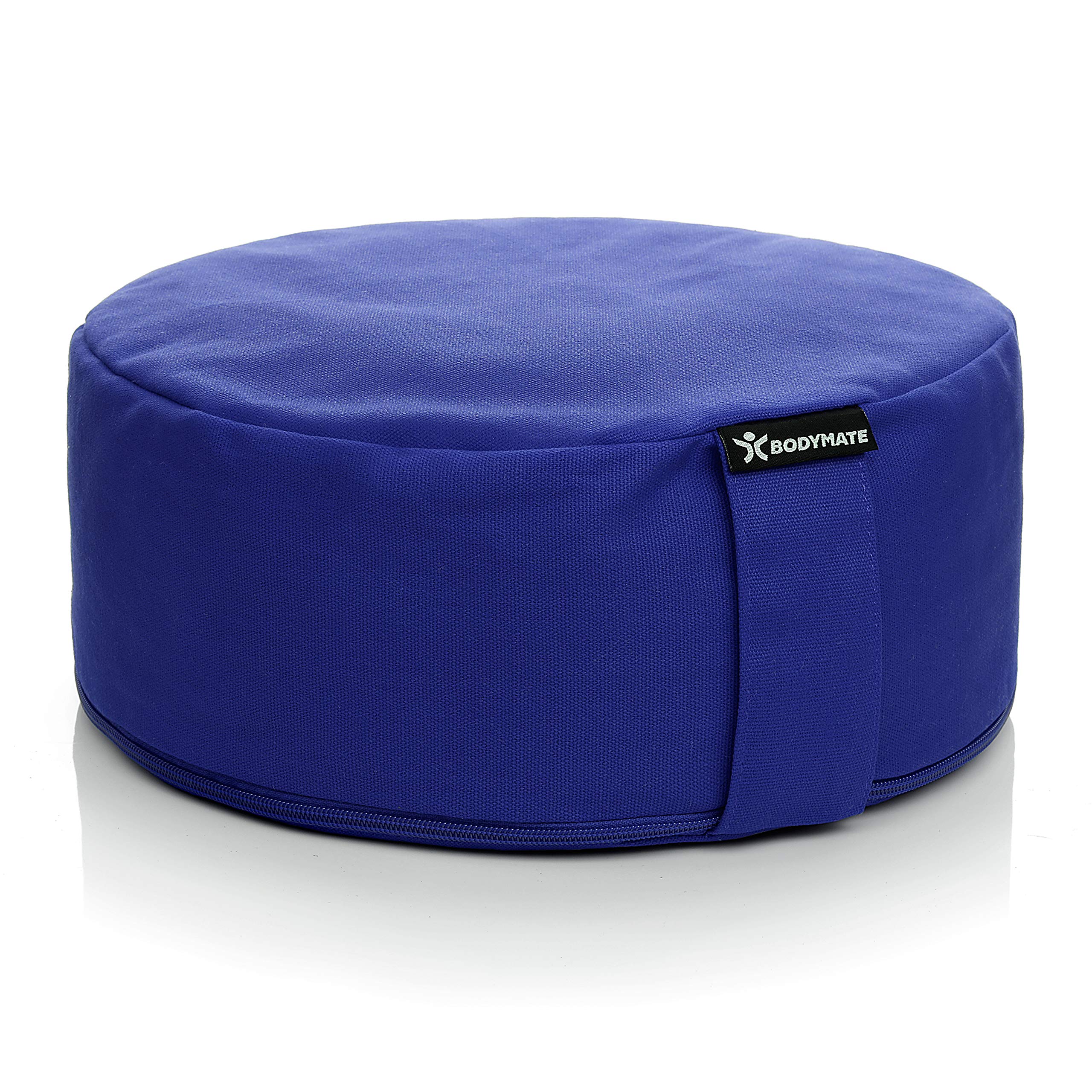 BODYMATE Meditation Cushion/Yoga Pillow D31cm H13cm – Removable washable 100% Cotton Cover - Inner cotton bag filled with buckwheat husks – Available in many colours