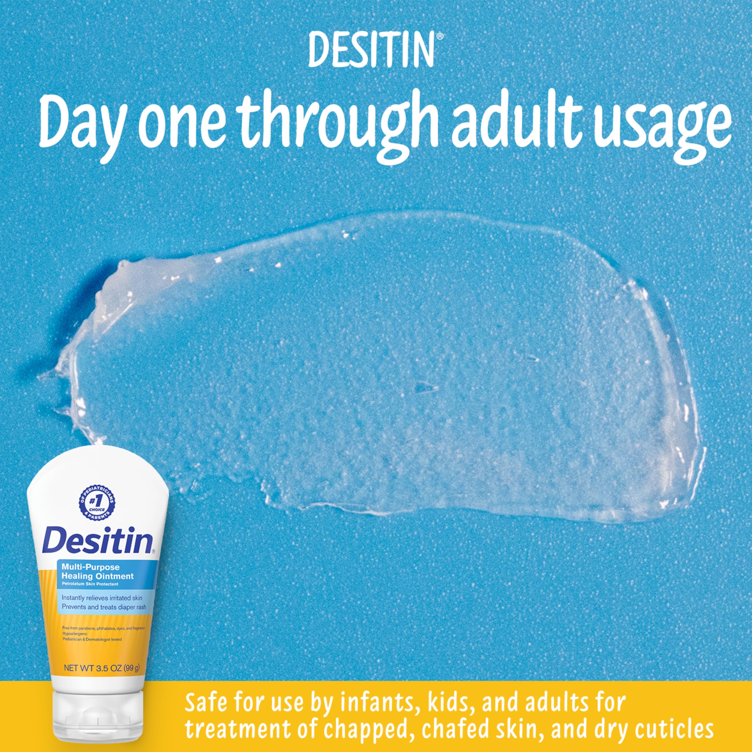 Desitin Skin Protectant And Diaper Rash Ointment Multi-Purpose With Vitamins A & D, Travel Size, 3.5. Oz Tube