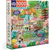 eeBoo Seasons in Kyoto 1000 Piece Square Jigsaw Puzzle, 23" x 23" | Double coated, sturdy &amp; dust free pieces with a satisfying snap. Includes full color reference insert. Vibrant, original art