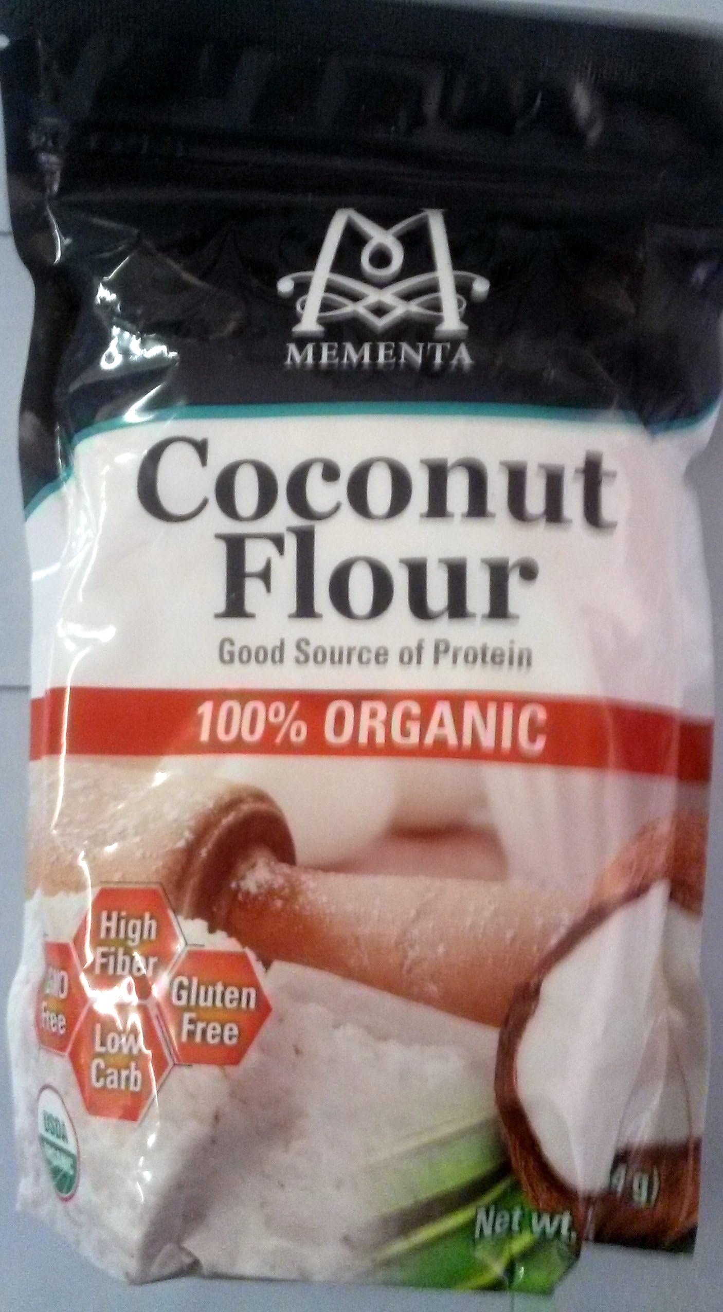 USDA Organic Coconut Flour 16 Ounce (2 Pack) by Mementa