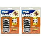 TERRO Multi-Surface Roach Bait Stations, 12-Pack | Indoor Cockroach Killer with Adhesive Strips for Walls and Cabinets, Ready-to-Use Pest Control Bait Traps for Home, T500SR