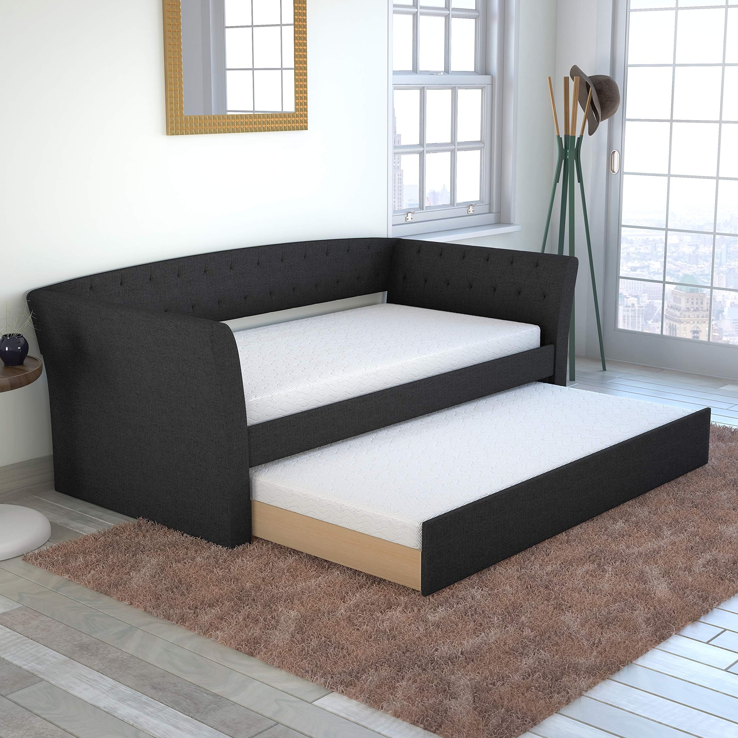 Boyd Sleep Daybed, Fabric, Black, Full