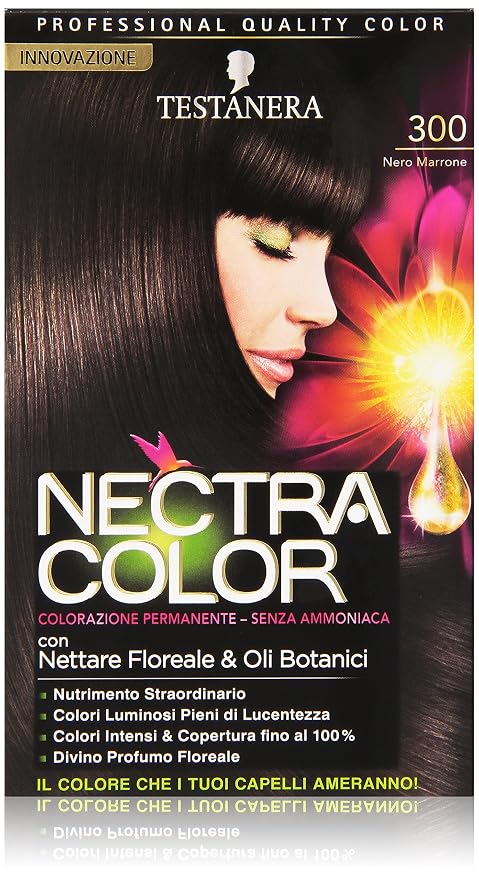 Testanera Nectra Color Colorazione Permanente Senza Ammoniaca 300 Nero Marrone