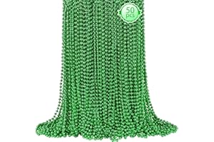 SHAOQINLIN 50 PCS St. Patricks Day Beads Necklace, 33" Green Mardi Gras Beads Christmas Necklaces Irish Saint Patricks Necklaces for St. Patrick's Day Mardi Gras Parade Throws Birthday Party Favors