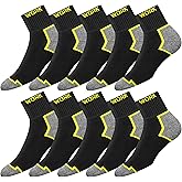 SOXCO WORK Men's Quarter Socks Black 10 Pairs