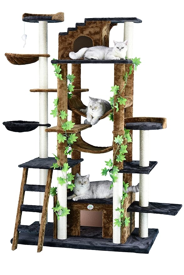 Go Pet Club F2090 77Inch Cat Tree Condo Furniture, Brown/Black Amazon.ca Pet Supplies