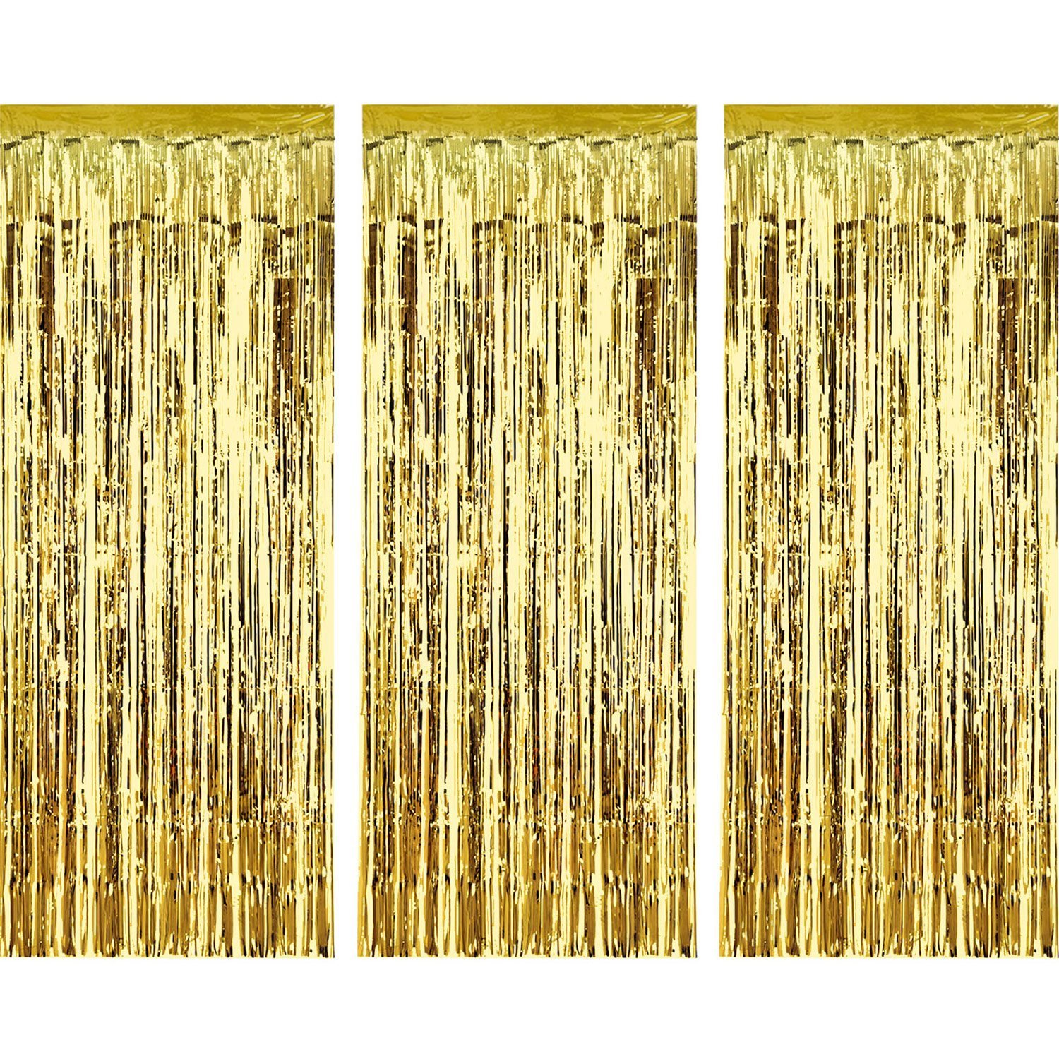 PUZINE Metallic Tinsel Curtains Foil Fringe Shimmer Hanging Tinsel for