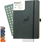 Dingbats* Wildlife Dotted Writing Journal Notebook A5 - Vegan Leather Softcover - Ideal for Work, Travel - Pocket, Elastic Closure, & Bookmark