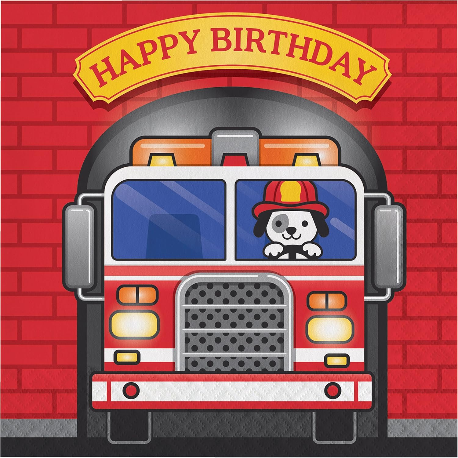 Amazon Com Fire Truck Birthday Napkins 48 Ct Health Personal Care