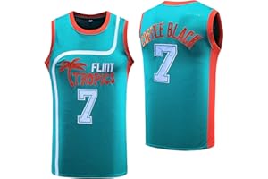MESOSPERO Flint Tropics Jackie Moon #33 Coffee Black #7 Semi Pro 90s Hip Hop Clothes for Party Men Basketball Jersey Green White
