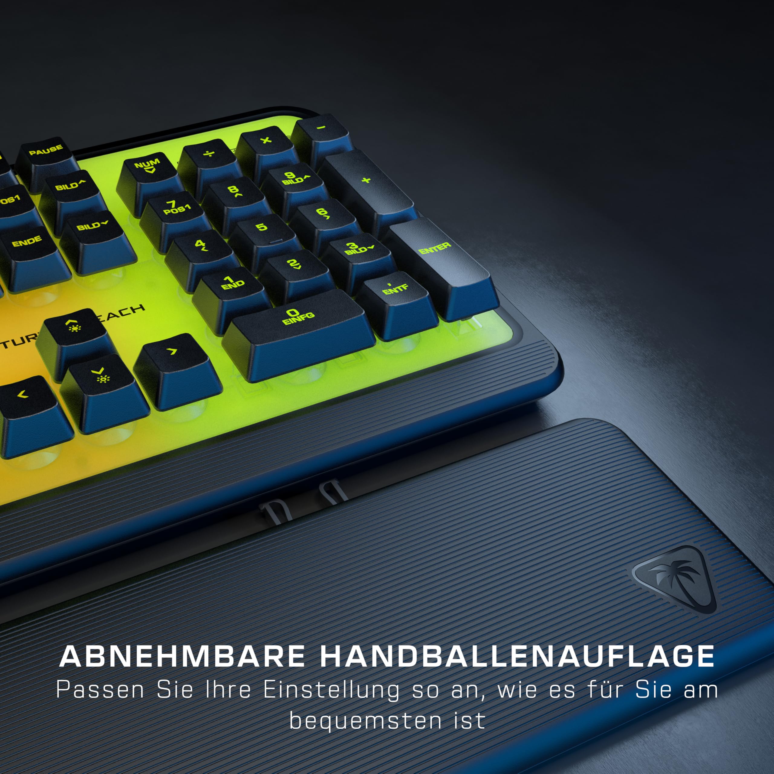 Turtle Beach Magma - Membrane RGB Gaming Keyboard mit Membrantasten, Advanced Anti-Ghosting, Easy-Shift Technologie, RGB-Beleuchtung, abnehmbare Handballenauflage 8