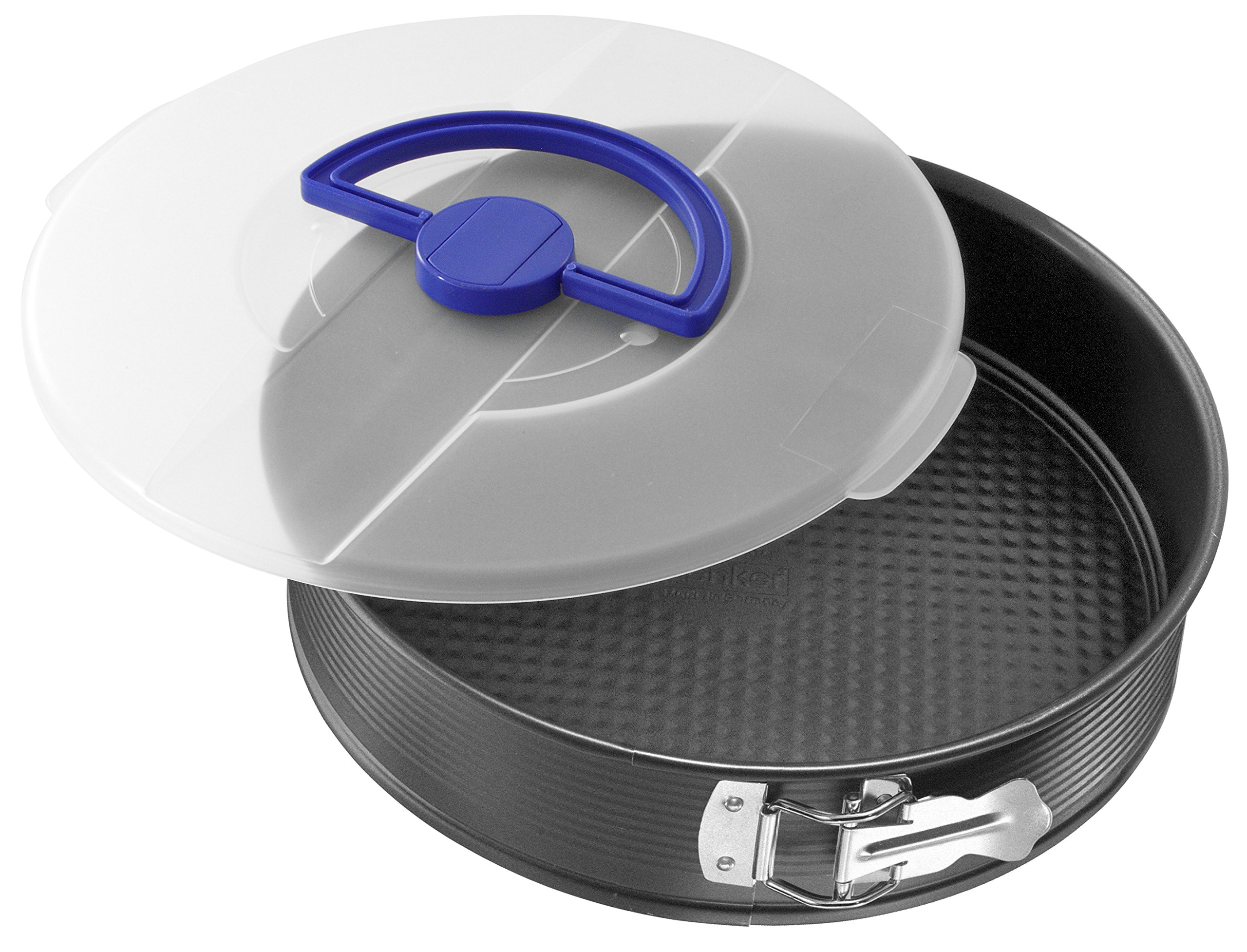 Zenker Z3979 Springform Cake Tin 26 cm with Lid from The Pure Series Non-Stick Baking Mould Round Cake Tin with Flat Base to Go Baking Mould (Colour: Black), Quantity: 1 Piece