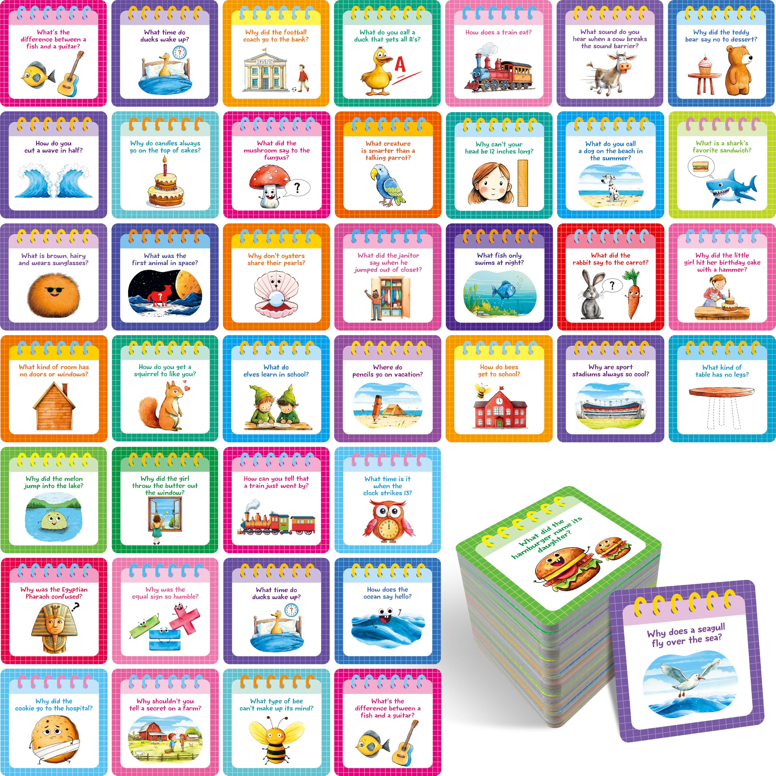 Photo 1 of 170 Joke Cards for Kids Cute Lunchbox Notes Inspirational and Motivational Affirmations Cards for Children, Jokes and Puns for Boys and Girls, Perfect for Parties, Schools, Bake Sales, Picnics