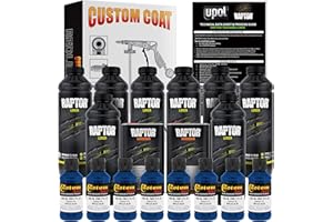 Custom Shop Raptor Reflex Blue Urethane Spray-On Truck Bed Liner Kit and Custom Coat Spray Gun with Regulator, 8 Liters