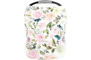 POBIBABY Pobi Baby Premium Multi-Use Cover - Nursing, Car Seat, Shopping Cart, High Chair, and Breastfeeding Cover - Ultra-Soft, Stretchy, and Versatile Floral Scarf for Mom and Baby (Allure)