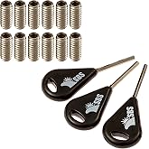 Santa Barbara Surfing SBS Surf Fin Key &amp; Screw Set for Futures Fin Systems - 3 Fin Keys + 12 Stainless Steel Rear-Entry Fin Screws
