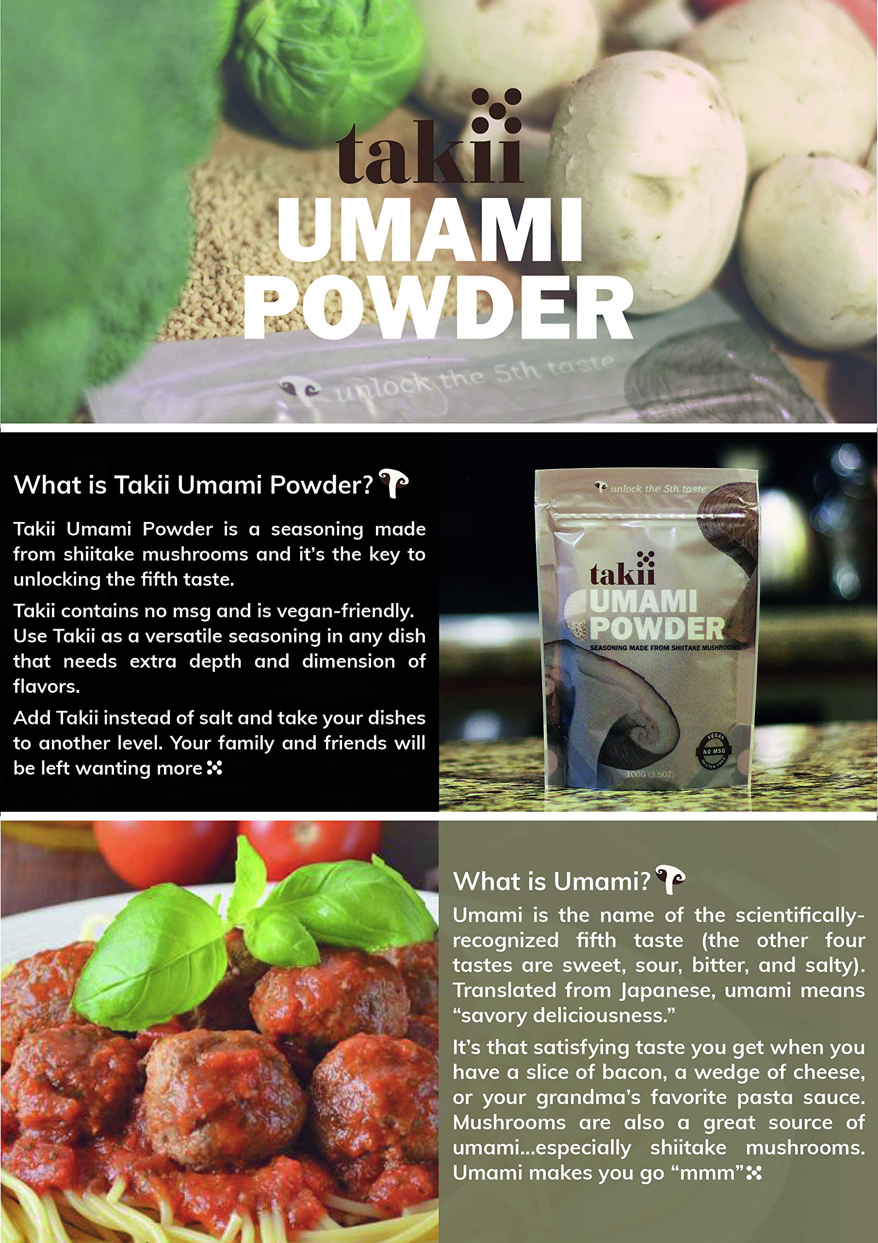 Takii Umami Powder, Magic Shiitake Mushroom Seasoning, Add Instant