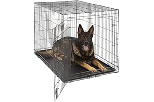 MidWest Homes for Pets XL LifeStages Single Door 48-Inch Folding Dog Crate, Enhanced Security, Includes Leak-Proof Pan, Divider Panel, Handle, Rubber Feet