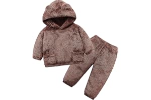 Hikido Fluffy Snug Pants Sets Outfit 1-5T Toddler Cute Fall Winter Pullover Clothes