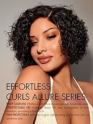 LUVME HAIR 8" Curly Glueless Wigs Human Hair Pre