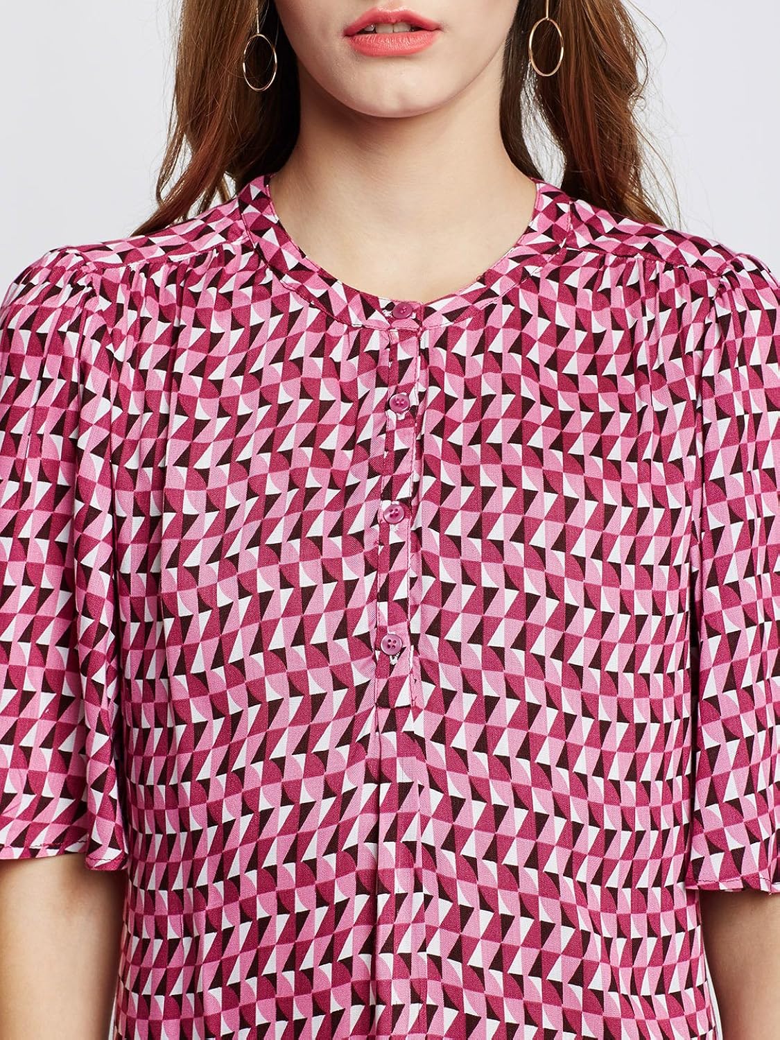 marie claire women multicoloured printed top (mc702a-xl)