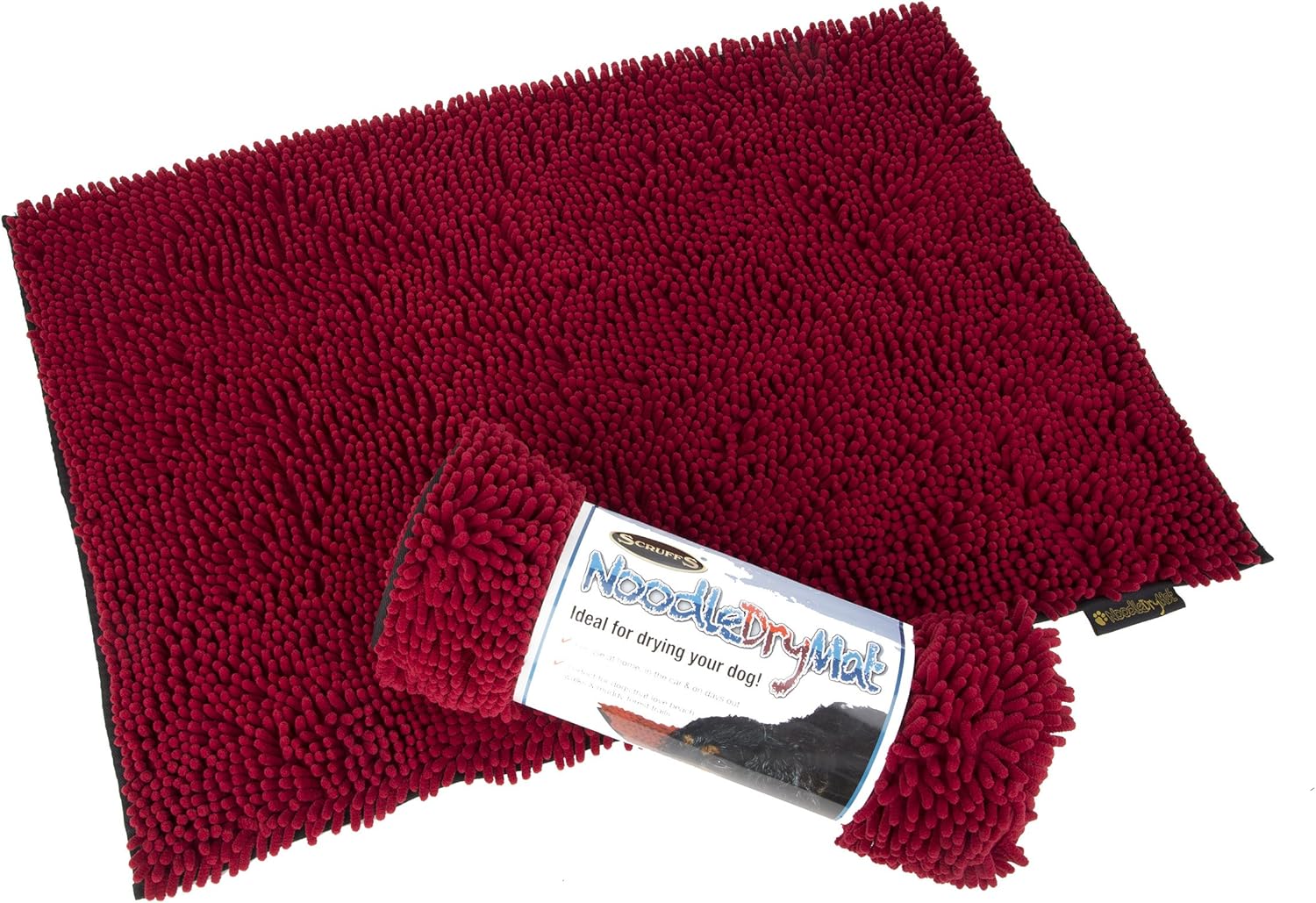 Scruffs, Super Absorbent,Noodle Drying Pet Mat 90x60cm, Burgundy