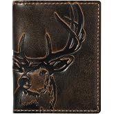 House of Jack Co. Deer Slim Card Wallet for Men, Minimalist Front Pocket, Small Bifold Card Holder, Full Grain Cowhide Leather Wallet, Black