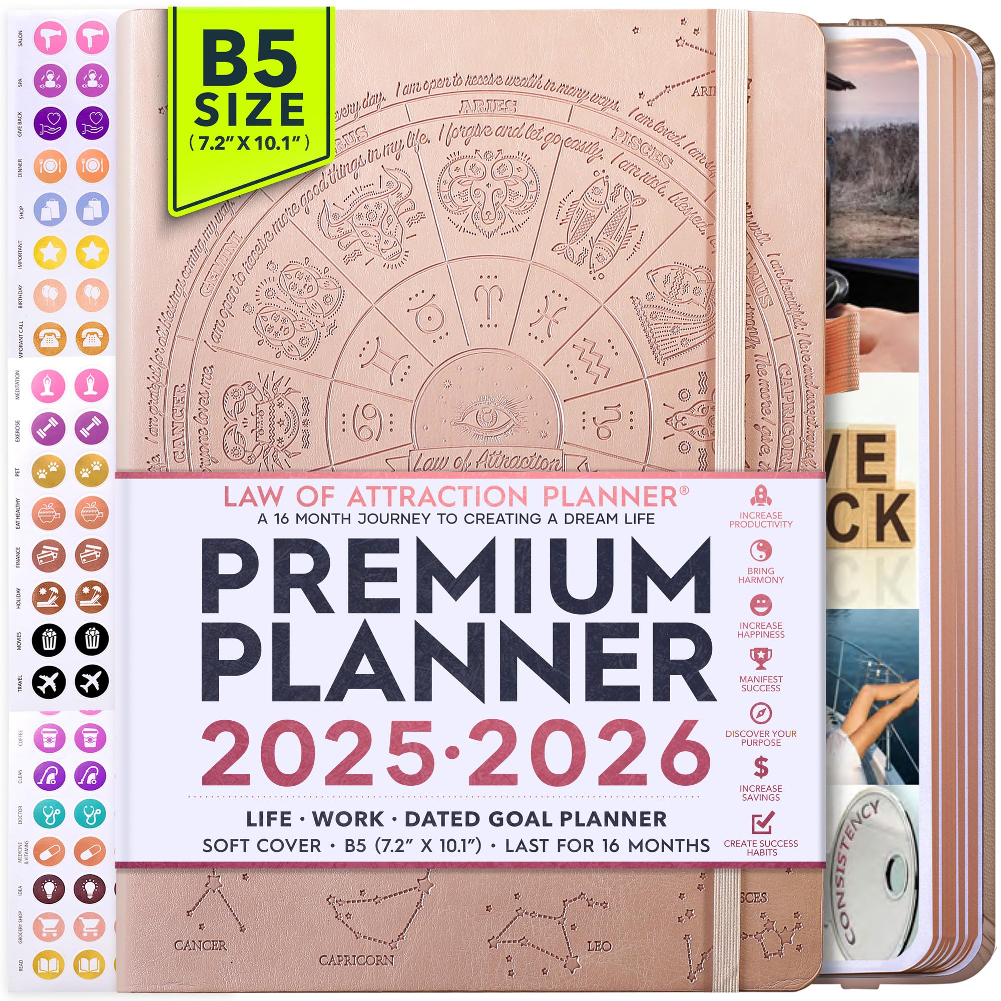 Photo 1 of 2025-2026 Planner Weekly and Monthly | 16-Month Life Planner to Increase Focus & Productivity | Reduce Overwhelm & Achieve Your Biggest Goals | Include Gift Box & Stickers | Sep 2025-Dec 2026
