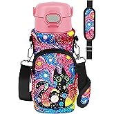 Miss Adola Water Bottle Carrier with Strap - Insulated Neoprene Water Bottle Holder Bag with Pocket for 14-20 oz