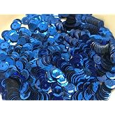 Golden Leaf Royal Blue Sequins, 8mm, Pack of 800 - Sparkly Sequins for Sewing, Crafts, and Costume Making